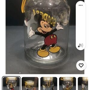 Anchor Hocking Mickey Mouse Glass Cookie Jar with Lid